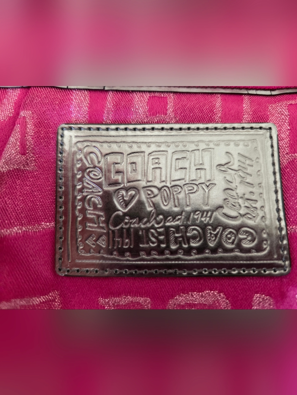 Coach Poppy Glam Tote Pink Story Patch Graffiti Print Canvas Limited Edition - Picture 4 of 15